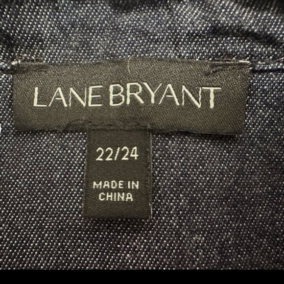 LANE BRYANT Smock Tunic 22/24 Plus Dark Chambray Denim Artist - Picture 5 of 6